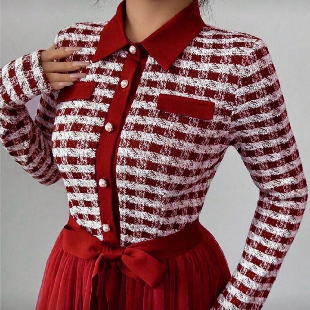 ALL OFFERS ACCEPTED!🥰 Elegant Romantic Fabric A-Line Long Sleeve Dress For Women - Picture 5 of 8